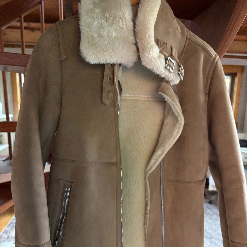 Suede and fur coat
